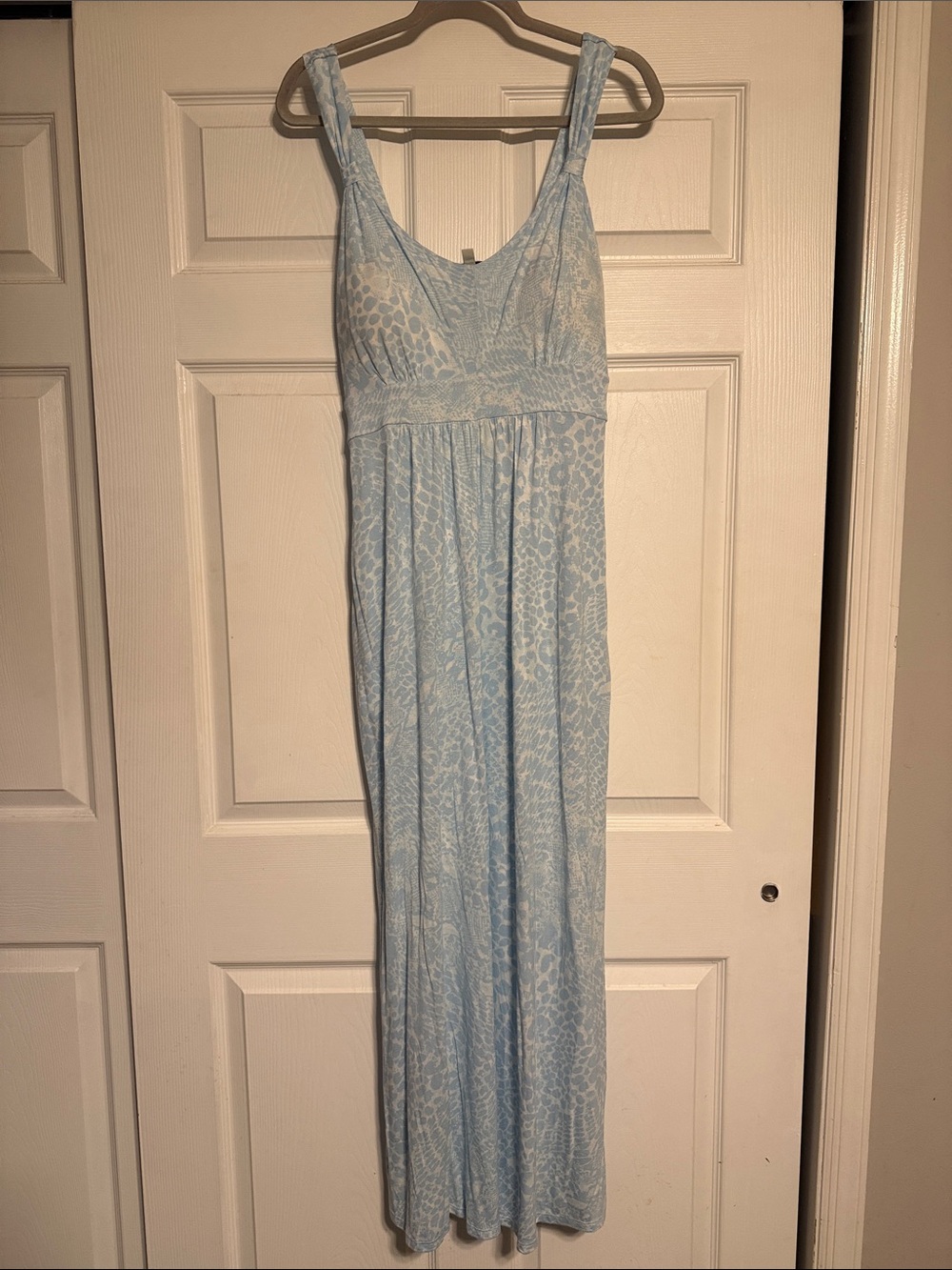 Seven7 Light Blue Patterned Maxi Dress with Wide Straps
